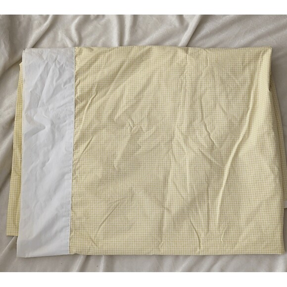 Vintage Springs yellow white gingham twin sheet set no cases cotton blend - Picture 1 of 3